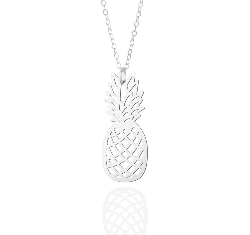 [Australia] - Sincerely Silver Pineapple Necklace - Dainty Pineapple Pendant Jewelry Silver Tone 