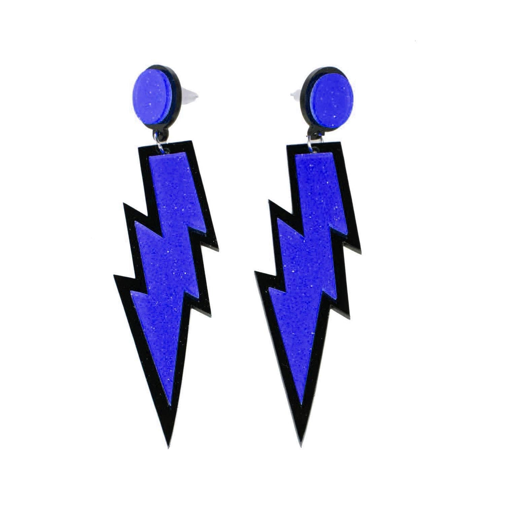 [Australia] - MIAIULIA Women Fashion Retro 1980s Style Neon Costume Earring Blue ONE SIZE 