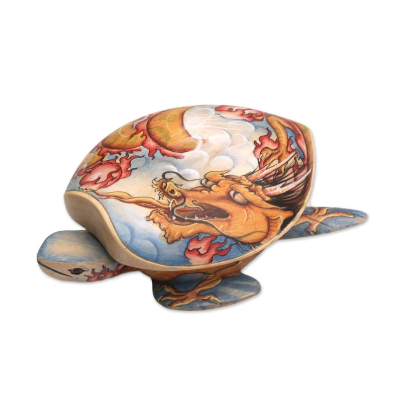 [Australia] - NOVICA Wood Turtle Jewelry Box, Multicolor, Dragon-Hearted Turtle' 