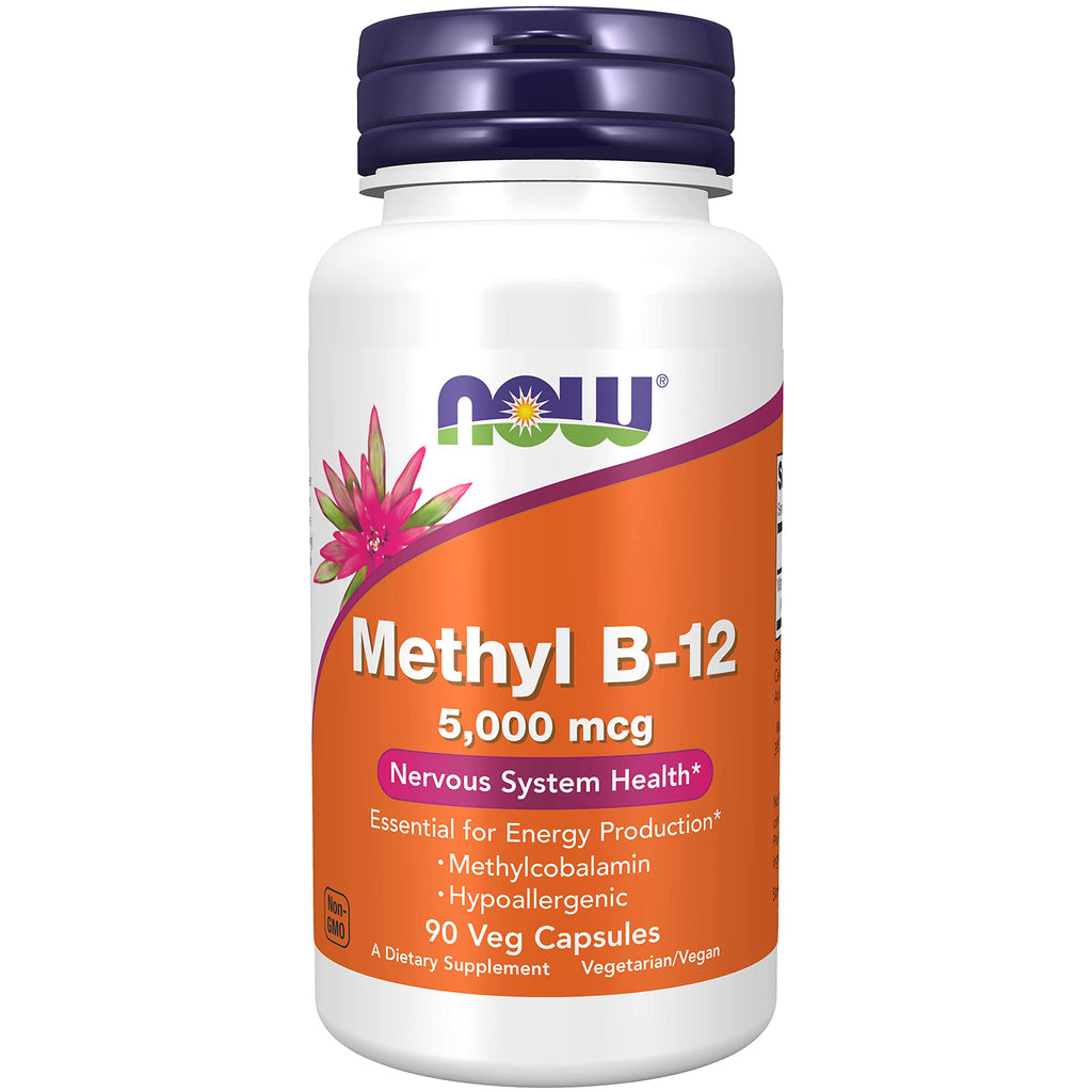 [Australia] - NOW Supplements, Methyl B-12 5000mcg,Methylcobalamin, Hypoallergenic, 90 Veg Capsules 