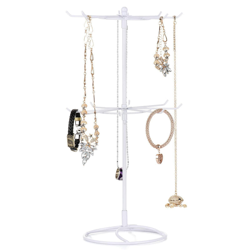 [Australia] - 2 Tier Rotating Necklace Holder Jewelry Tree Bracelet Stand Display Organizer for Necklaces, Bracelets, Earrings, Rings 