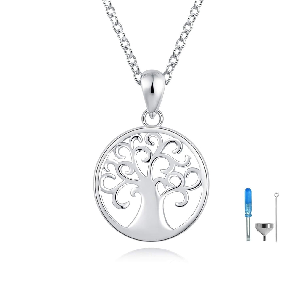 [Australia] - BEILIN Tree of Life Cremation Jewelry Sterling Silver Memorial Keepsake Urn Pendant Necklace for Ashes with Funnel Filler Kit 