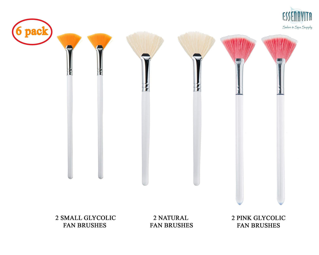 [Australia] - essenavita fan mask brush set of 6 pieces mask application fan brush glycolic fan brush boar head fan brush 