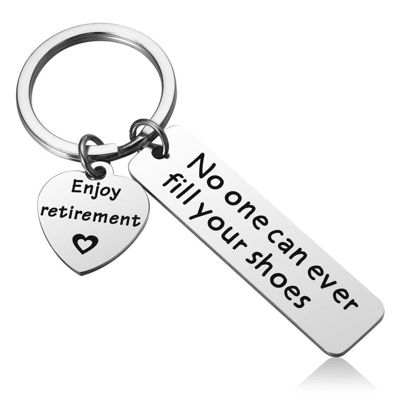 [Australia] - MIXJOY Retirement Keychain Gifts for Coworker - No One Can Ever Fill Your Shoes Mens Retirement Gifts 1pc 