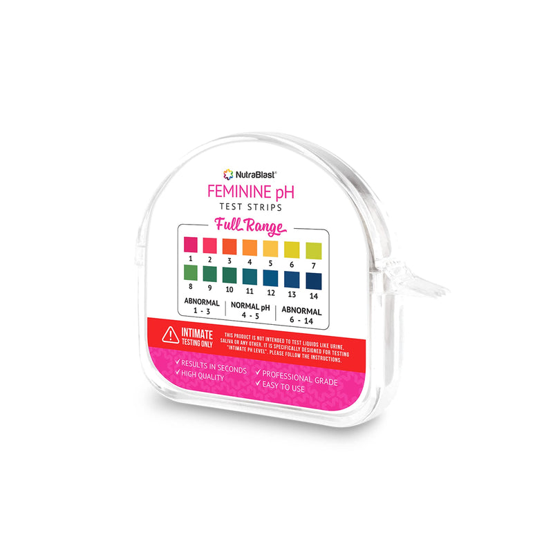 [Australia] - Nutrablast Feminine pH Test Strips Full Range 1 - 14 | Monitor Intimate Health | Easy to Use & Accurate Women’s Acidity & Alkalinity Balance Level Tester Kit 
