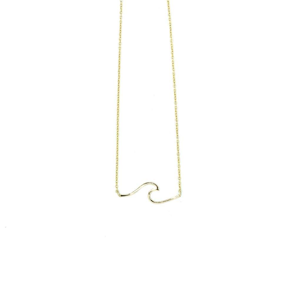 [Australia] - Pura Vida Silver or Gold Wave Coast 16" Necklace - .925 Sterling Silver or Gold Necklace 