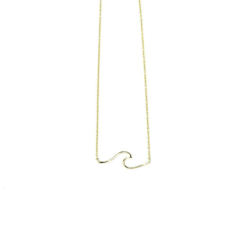 [Australia] - Pura Vida Silver or Gold Wave Coast 16" Necklace - .925 Sterling Silver or Gold Necklace 