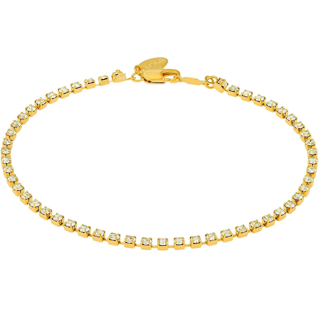 [Australia] - Lifetime Jewelry Iced Out Cubic Zirconia Anklet For Women & Men 24k Gold Plated 9.0 Inches 