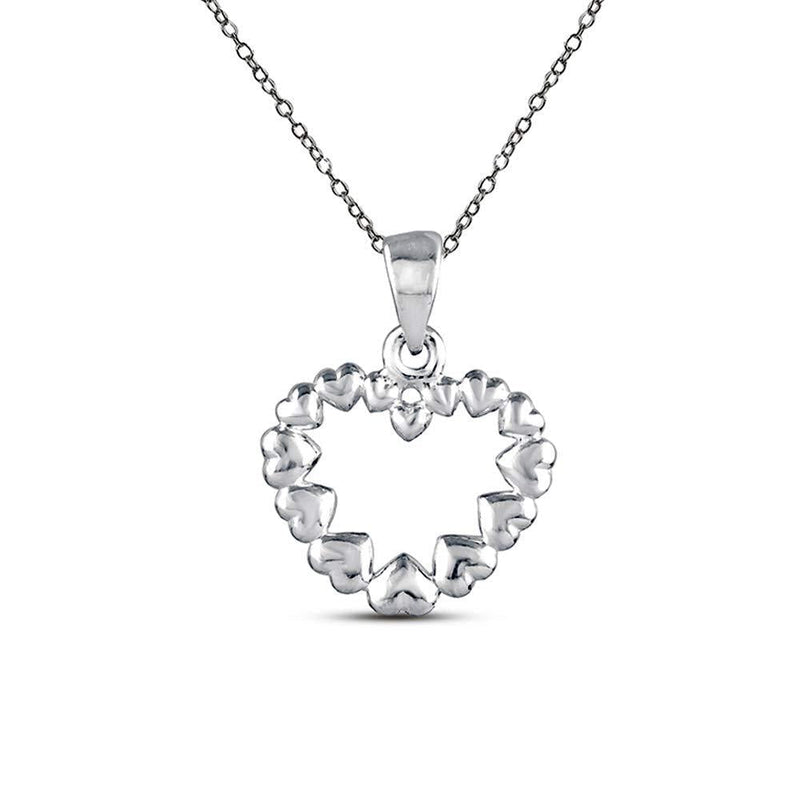 [Australia] - Charmsy Sterling Silver Jewelry Heart Link Pendant with Chain for Teens Girl 