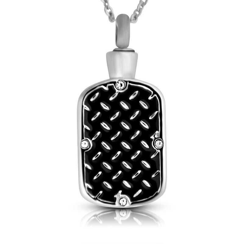 [Australia] - Heartfelt Diamond Plate Dog Tag Cremation Jewelry Necklace Urn Memorial Keepsake Pendant for Ashes with Funnel Fill Kit 