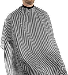 [Australia] - Seersucker Hair Styling Cape for Barbers and Stylists (Black and White) 
