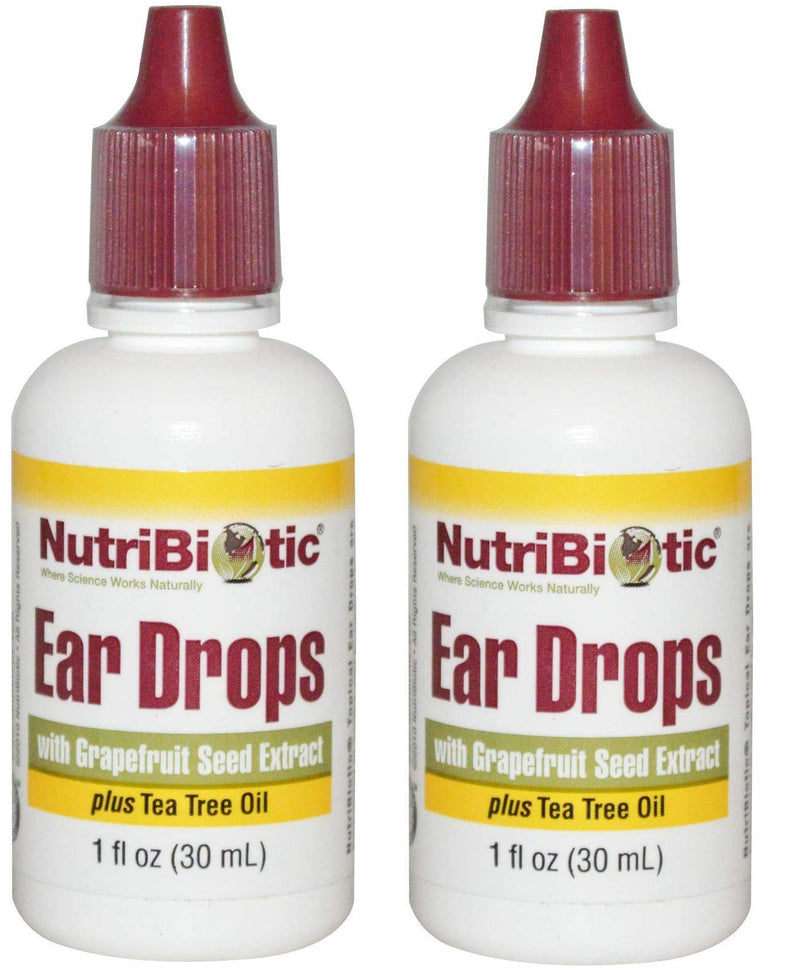 [Australia] - NutriBiotic Ear Drops with Grapefruit Seed Extract and Tea Tree Oil (Pack of 2), 1 Oz Each 