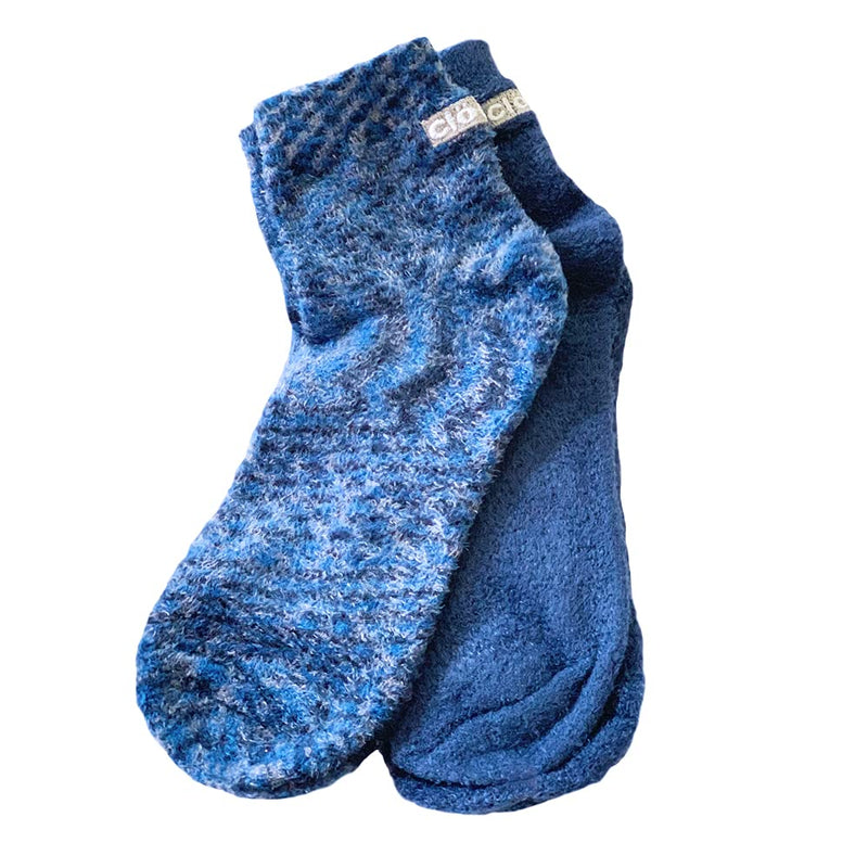 [Australia] - Cloudz Natural Aloe Vera Spa Socks - Blue (2 Pairs/Solid & Patterned) 
