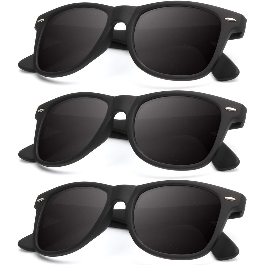 [Australia] - Unisex Polarized Sunglasses Stylish Sun Glasses for Men and Women Color Mirror Lens Multi Pack Options (3 Pack) Black 