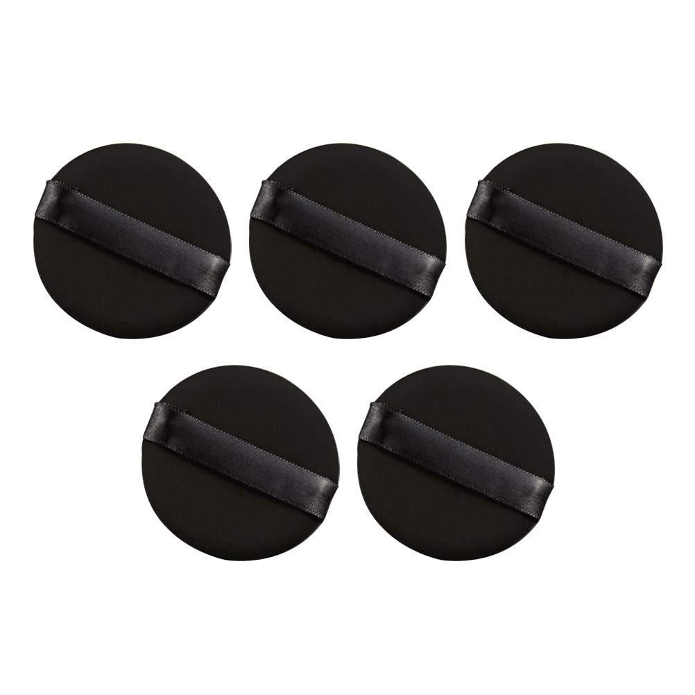 [Australia] - Frcolor 5pcs Air in Puff Air Cushion BB Cream Rubycell Puffs Round Non-latex Bouncy Soft Makeup Sponges Blenders Puffs for Face Foundation Powder (Black) 