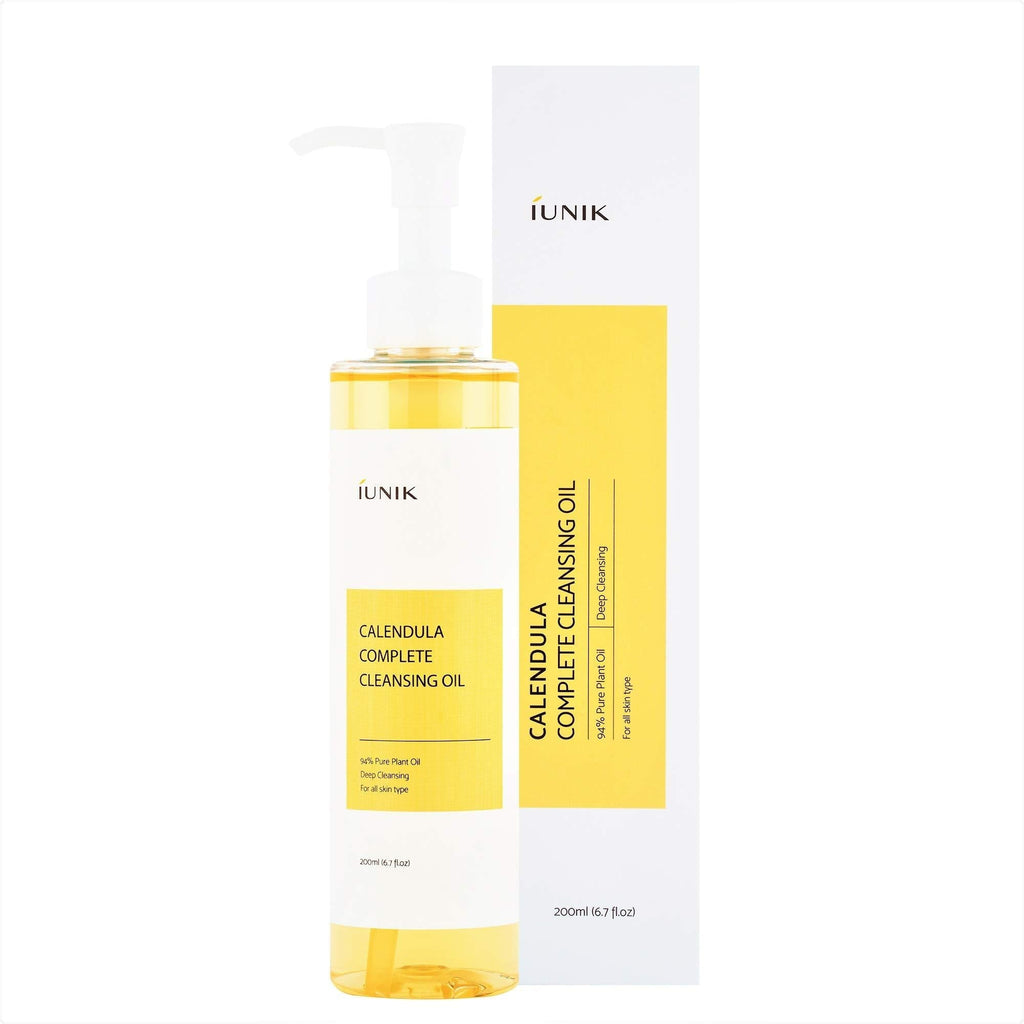 [Australia] - iUNIK Calendula Complete Deep Cleansing Oil, 6.70 Fl Oz – 94% Natural Oil Cleanser, Makeup Remover for Waterproof Makeups. Mascara Sunscreen, Lipstick, Eyeliner - Facial Cleansing Oil Hydrating & Nour 