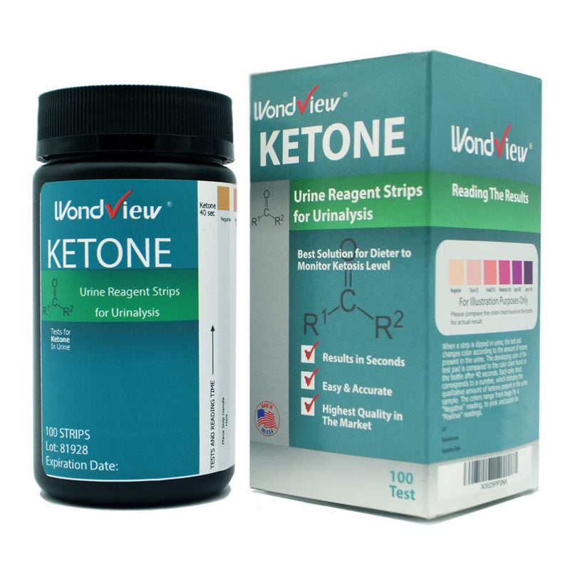 [Australia] - Wondview Ketone Test Strips: Testing Ketosis Based on Your Urine, 100 Ketone Urinalysis Tester Strips (Made in USA) 