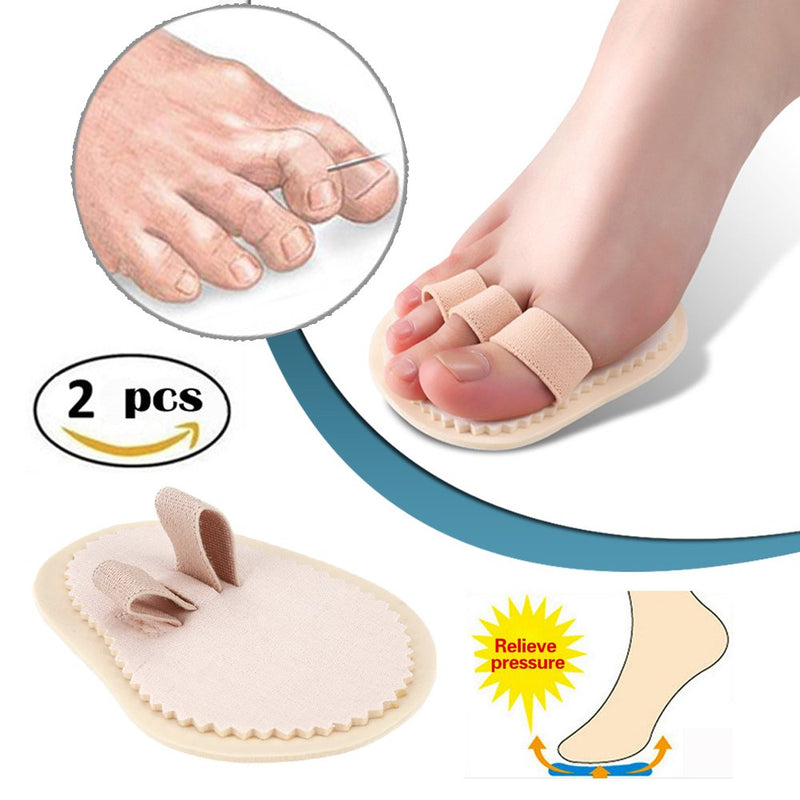 [Australia] - Toe Splint & Straightener, Adjustable Loops Hammer Toe Correctors Brace w/Slip-on Cushion Metatarsal Pads for Claw Curled & Crooked Toes - Support Guard for Pre Post Surgery (2 loops one pair) 2 loops one pair 