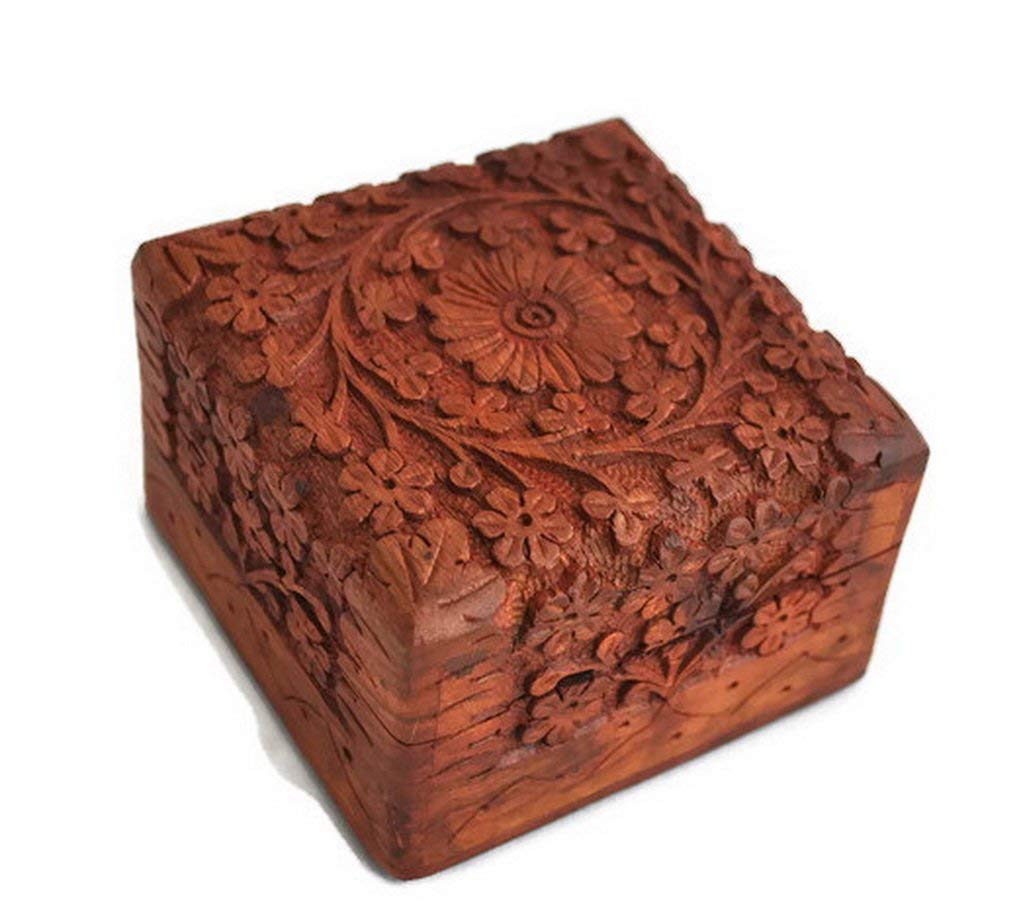 [Australia] - S.B.ARTS Premium Wooden Mini Jewellery Box Floral Design-Trinket Box for Ladies-Jewellery Storage Case-Antique Look-Traditionally Handcrafted-Home Decor Accessories-Ideal Gift for Wome, Girls, Style6 