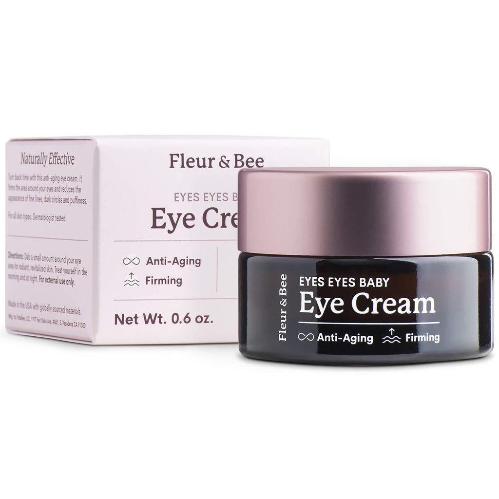 [Australia] - Anti Aging Eye Cream | Natural, 100% Vegan & Cruelty Free | For Dark Circles, Puffy Eyes and Wrinkles | Dermatologist Tested Moisturizer for All Skin Types | Eyes Eyes Baby by Fleur & Bee - 0.6 oz 