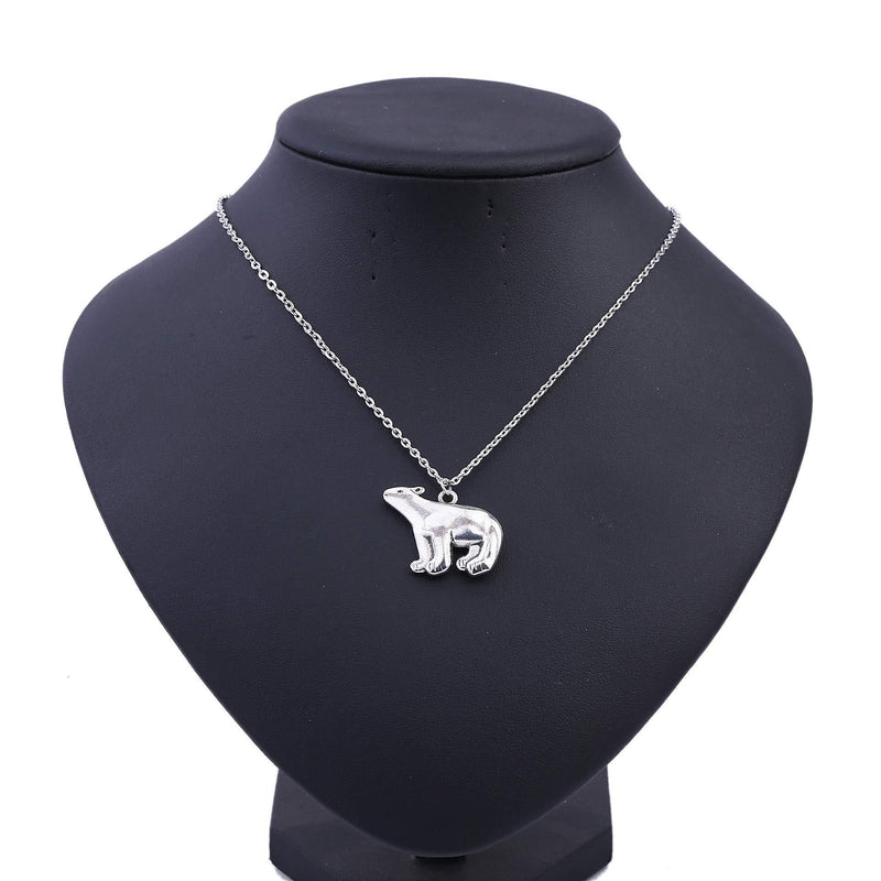 [Australia] - Tgirls Polar Bear Pendant Necklace Chain Silver Animal Necklaces Jewelry for Women and Girls 