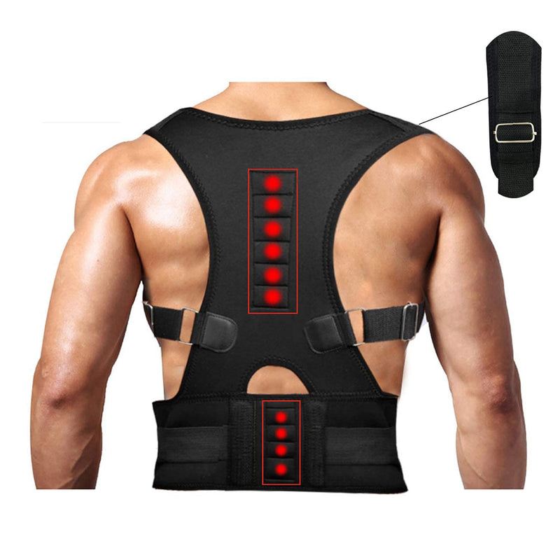 [Australia] - Magnetic Therapy Posture Support Back Brace -FDA Approved Medical Grade Adjustable Posture Corrector Brace Shoulder Back Support Belt- Relieves Neck, Back and Spine Pain (XL) 