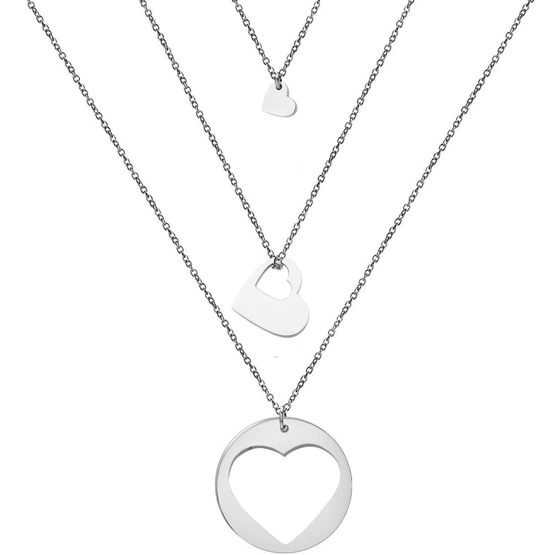 [Australia] - ENSIANTH Generations Necklace Set Heart Cutout Necklace for Grandmother Mother Daughter 