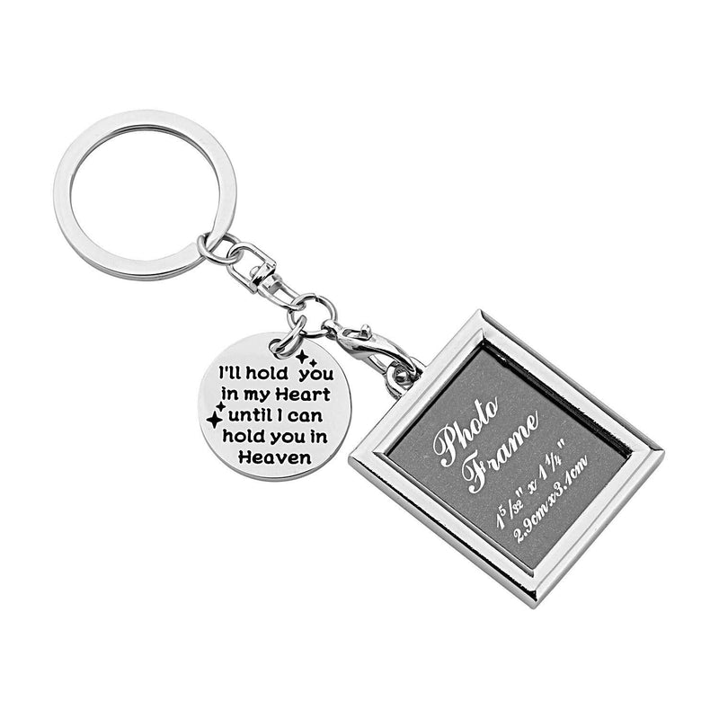 [Australia] - Gzrlyf Memorial Photo Frame Keychain I Will Hold You in My Heart until I can Hold You in Heaven Keychain Memorial Keychain 