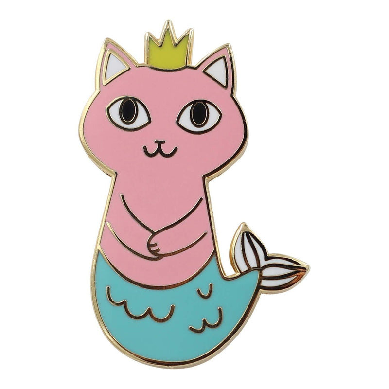 [Australia] - Real Sic Mermaid Cat Enamel Pin - Cute, Kawaii Feline Mermaid Lapel Pin for Jackets, Backpacks, Hats, Bags and Tops Pink 
