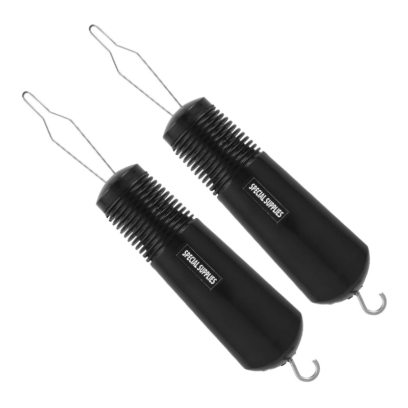 [Australia] - Special Supplies Button Hook (2 Pack) Wire Loop Pull Through - Shirt, Dress, Collar - Non-Slip, Ribbed Grip for Seniors, Arthritis Sufferers - Wide Gripper, Puller Dressing Aid (Universal) 2 Pack 