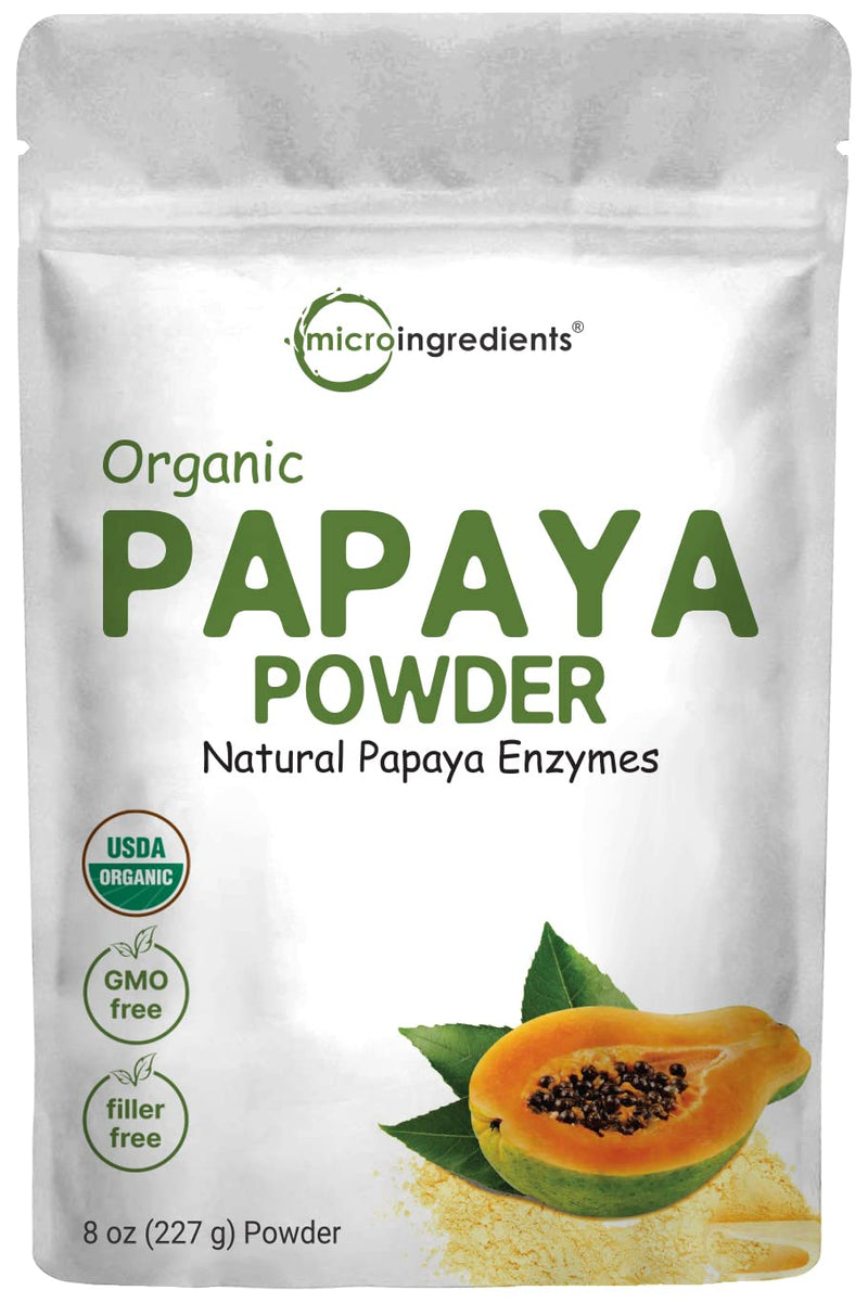 [Australia] - Organic Papaya Fruit Powder, 8 Ounce, Freeze Dried, Naturally Rich in Papaya Enzyme, Supports Antioxidant and Digestive Function, No GMOs & Vegan Friendly 8 Ounce (Pack of 1) 