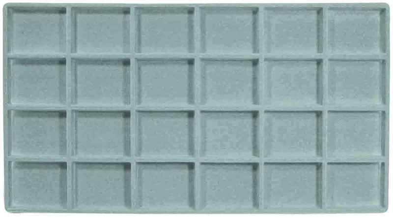 [Australia] - 888 Display USA - 3 Pcs Grey 24 Slot Coin Jewelry Showcase Display Tray Flocked Inserts 