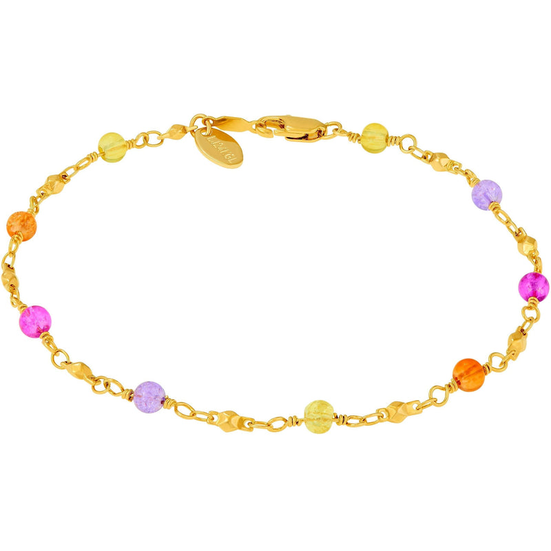 [Australia] - Lifetime Jewelry Ankle Bracelets for Women and Teen Girls [ Durable & Cute Colorful Balls Gold Anklet ] up to 20X More 24k Plating Than Other Foot Chains - 9 10 11 inch 9.0 Inches 