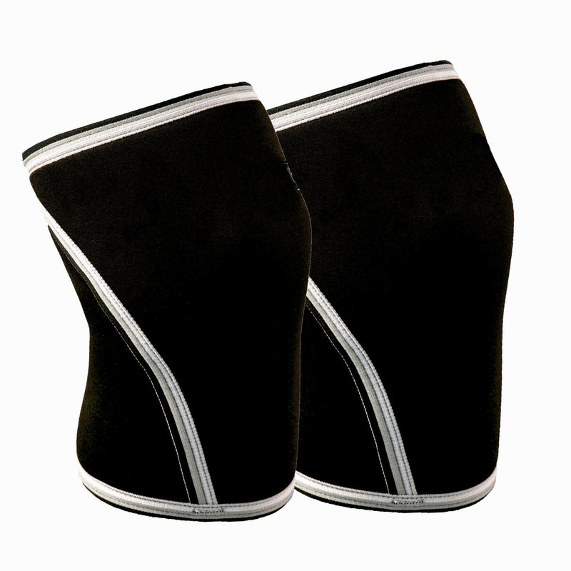 [Australia] - Knee Sleeves (1 Pair) 7mm Neoprene Thick Compression Knee Brace Support for Weightlifting, Powerlifting, Squatting & Cross Fit Training Fitness for Women and Men Black MED 