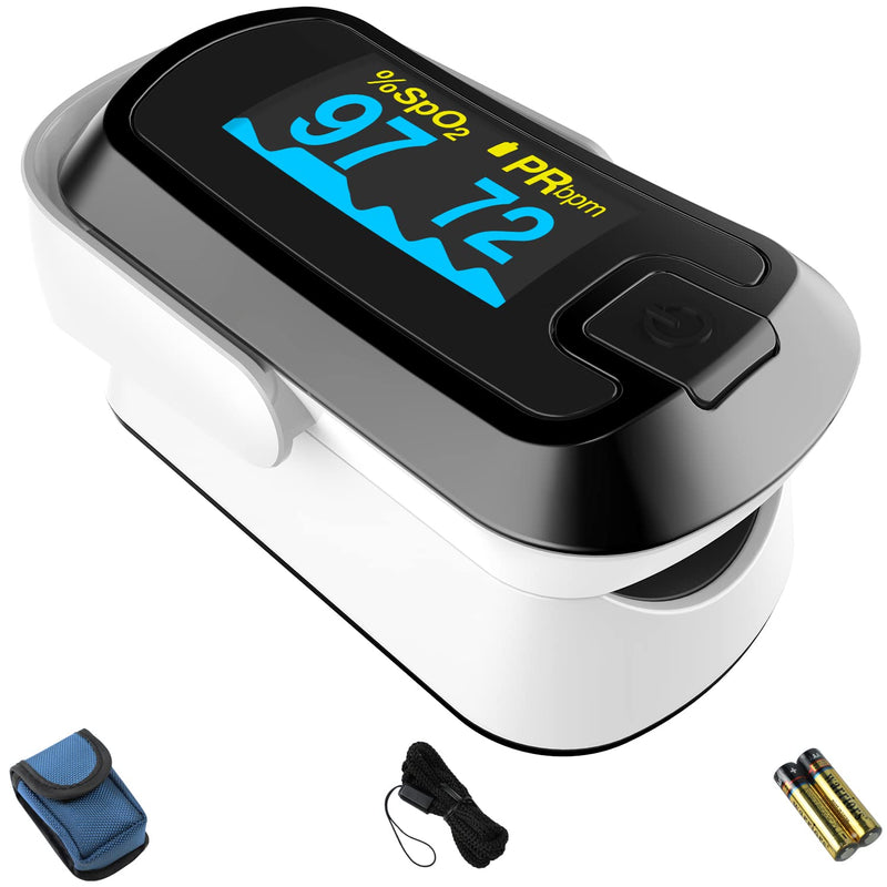 [Australia] - mibest OLED Finger Pulse Oximeter, O2 Meter, Dual Color White/Black 