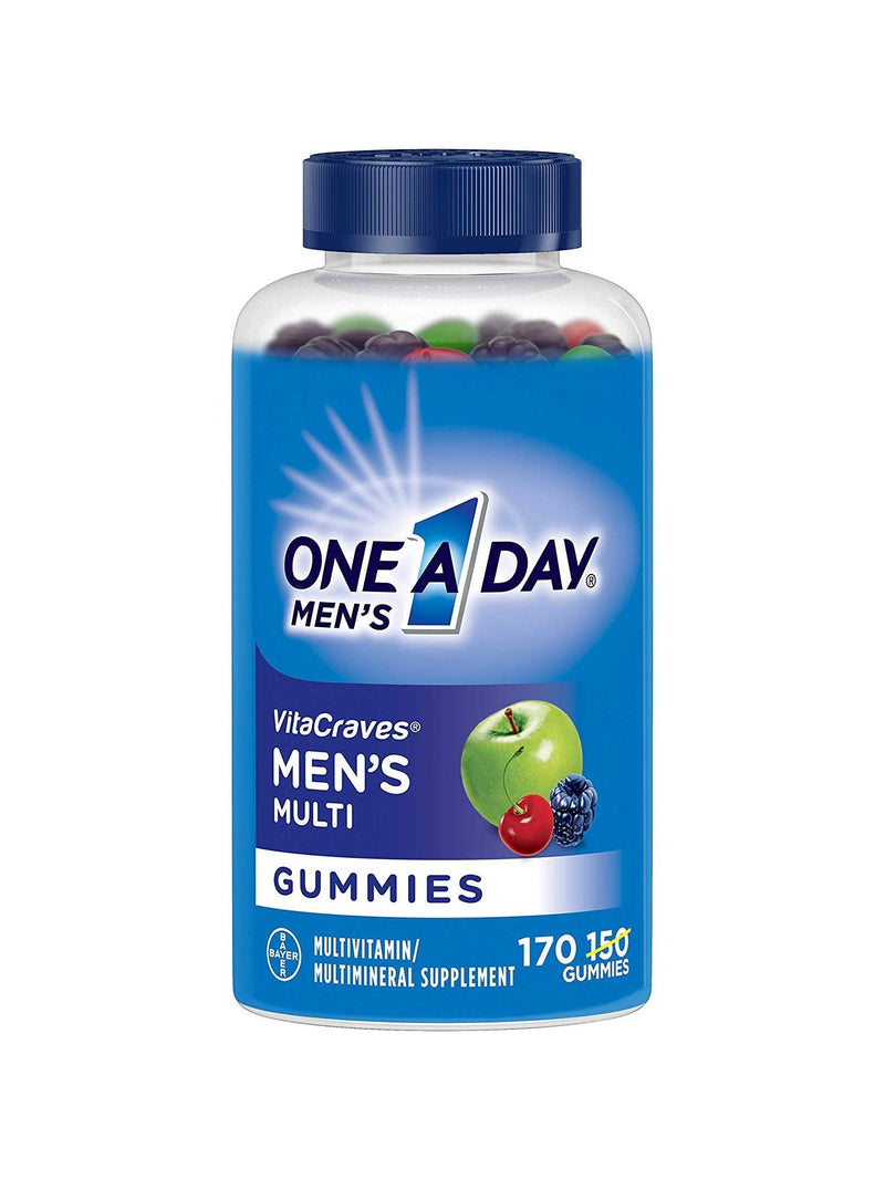 [Australia] - One A Day Men’s Multivitamin Gummies, Supplement with Vitamin A, Vitamin C, Vitamin D, Vitmain E, Calcium & more, 170 Count 