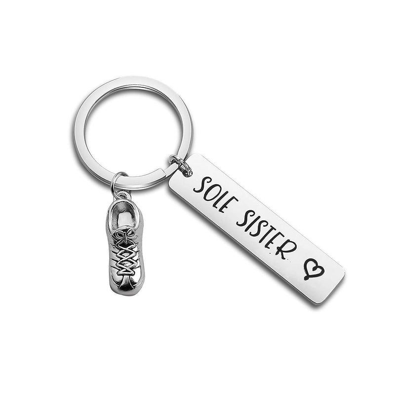 [Australia] - SEIRAA Sole Sister Keychain Running Jewelry Runners Gift Run Shoe Charm Key Chain Inspirational Runner Marathon Gift 