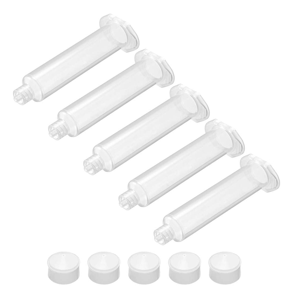 [Australia] - uxcell Air Distribution 10CC/10ML Clear Adhesive Syringes Tube Sleeve with Piston for Industrial, 5 Pcs 