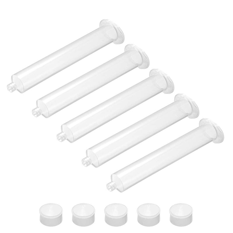 [Australia] - uxcell Air Distribution 55CC/55ML Clear Adhesive Syringes Tube Sleeve with Piston for Industrial, 5 Pcs 