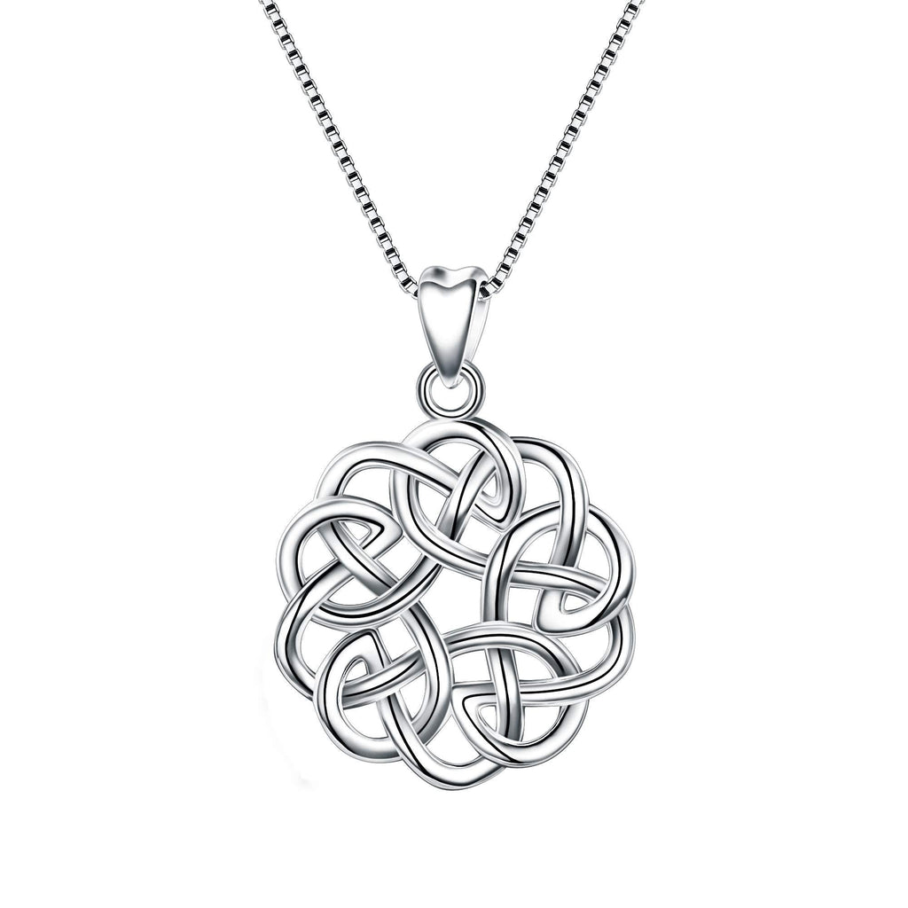 [Australia] - EVER FAITH 925 Sterling Silver Round Infinity Endless Love Celtic Knot Pendant Necklace for Women Girls 