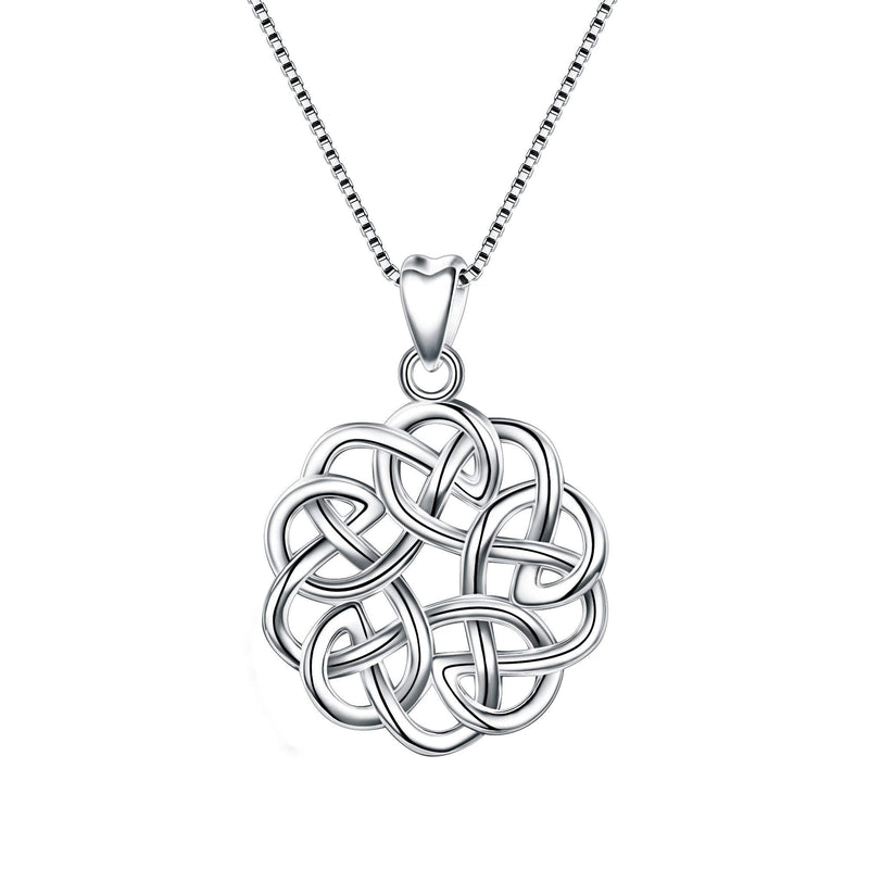 [Australia] - EVER FAITH 925 Sterling Silver Round Infinity Endless Love Celtic Knot Pendant Necklace for Women Girls 