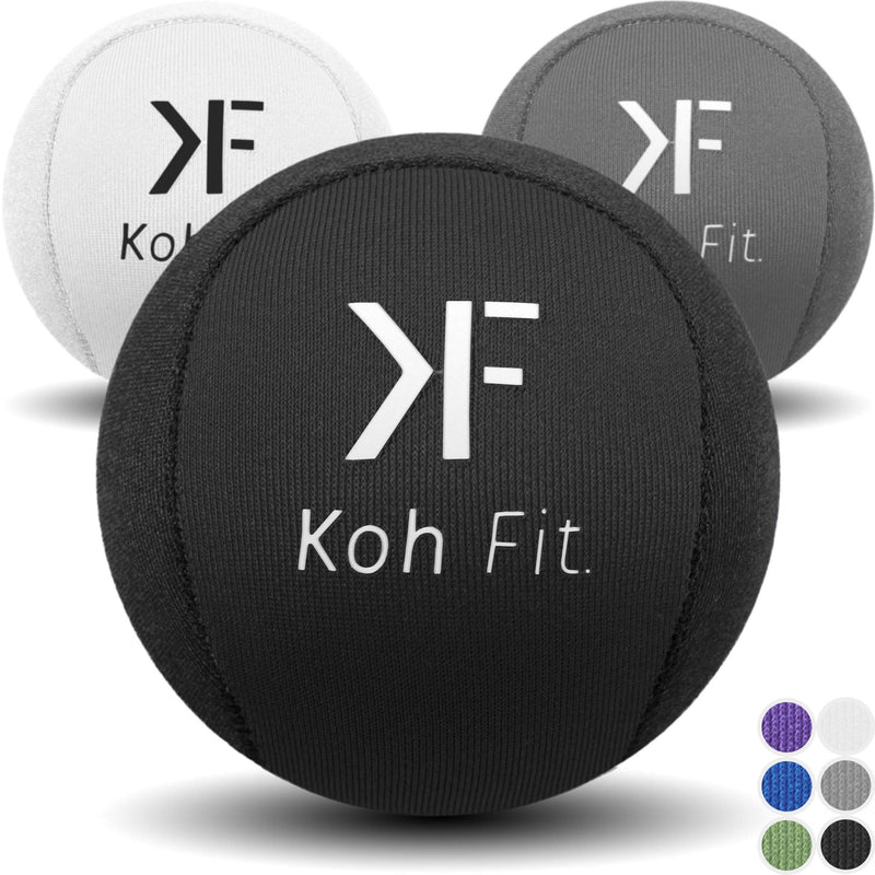 [Australia] - Koh Fit Stress Ball Multipacks for Adults - Stress Reliever Squeeze Balls - for Hand Therapy and Stress Relief Black, Gray & White (3 Balls) 