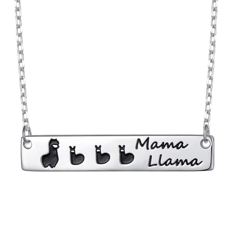 [Australia] - Sterling Silver Mama Llama Mother Child Animal Necklace Gifts for Mom Grandma 