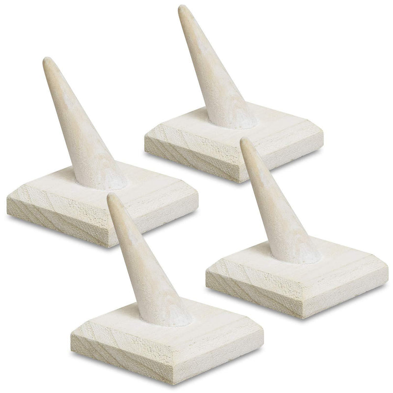 [Australia] - Mooca 4 Pcs Set Finger Ring Stand Jewelry Display Holder Showcase Display Drawer Ring Storage Jewelry Display Stands for Shows, 2 1/2" W x 2 1/2" D x 2 3/4" H, Wash White 