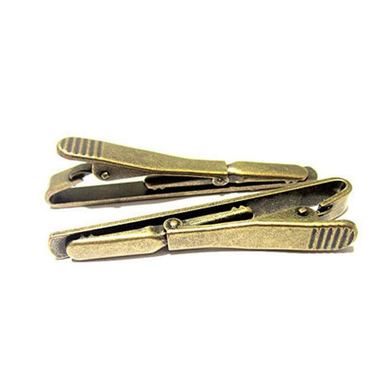 [Australia] - 3 Pcs Mens Tie Clips 2.1 Inch Metal Tie Bar Clip Tie Tack Accessories for Anniversaries, Wedding and Business (Antique Bronze) Antique Bronze 