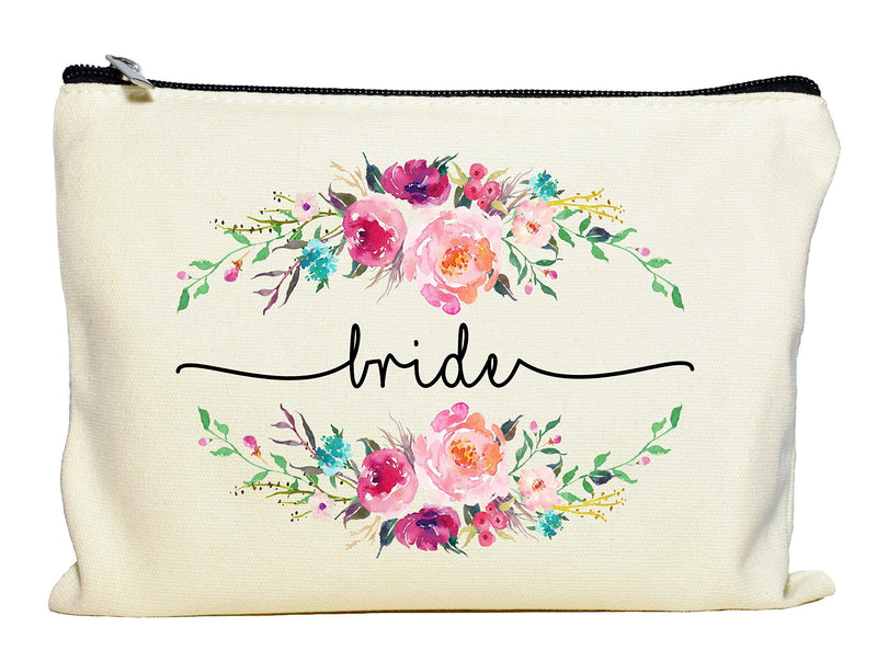 [Australia] - Bride Makeup Bag, Bride Gift, Bride Cosmetic Bag, Engagement Gift, Bride Makeup Zipper Pouch, Bridal Shower, Engagement Gift 