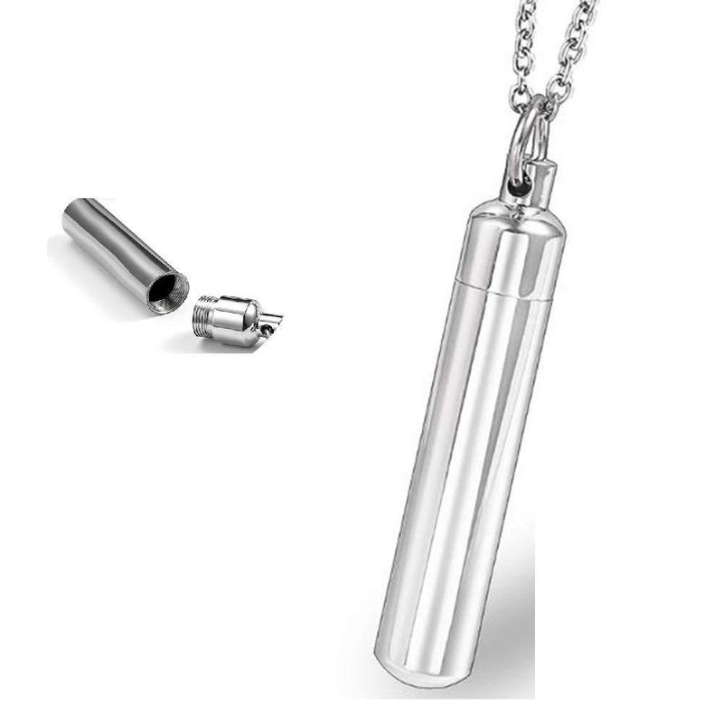 [Australia] - Jude Jewelers Stainless Steel Cone Shaped Perfum Ash Memorial Cremation Keepsake Holder Pendant Necklace Cylinder 