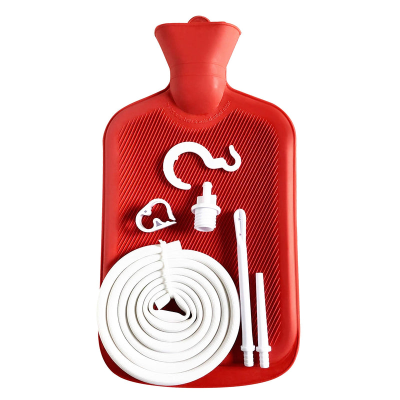 [Australia] - Abyclean Enema Bag Kit Rubber Anal Douche Vaginal Douche Enema Cleaner for Women’s or Man’s Health (Red, 2L) Rubber-red-2l 