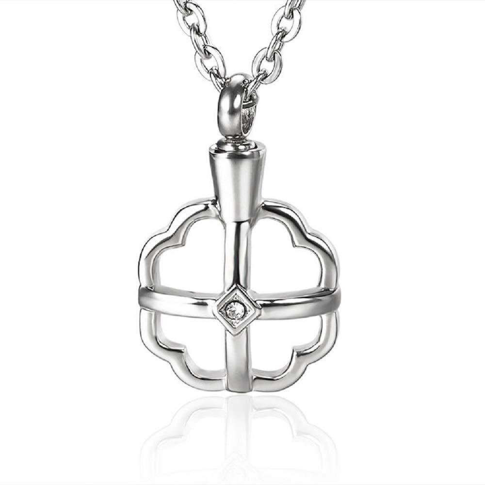 [Australia] - Heartfelt Raised Pendant with Rhinestone Cremation Jewelry Necklace Urn Memorial Keepsake Pendant for Ashes with Funnel Fill Kit 