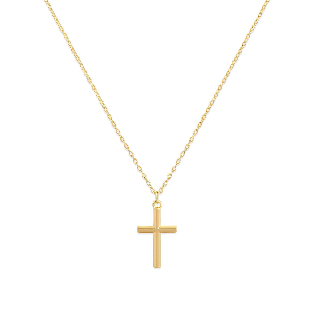 [Australia] - Valloey Cross Pendant Chain Necklace,14K Gold Plated Dainty Cute Lucky Cross Triangle Tiny Pendant Necklaces for Women Men Jewelry Gifts Gold-Cross 